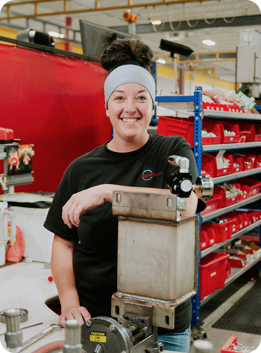 Woman in factory.