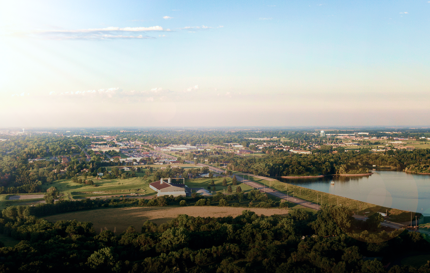 Aerial landscape in South Dakota.