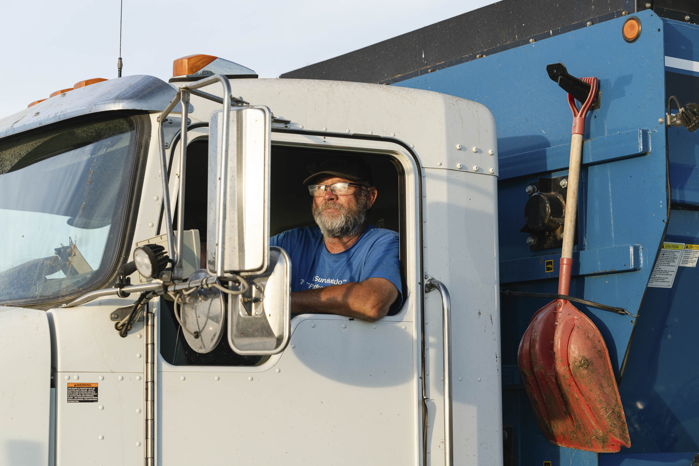Man driving truck.