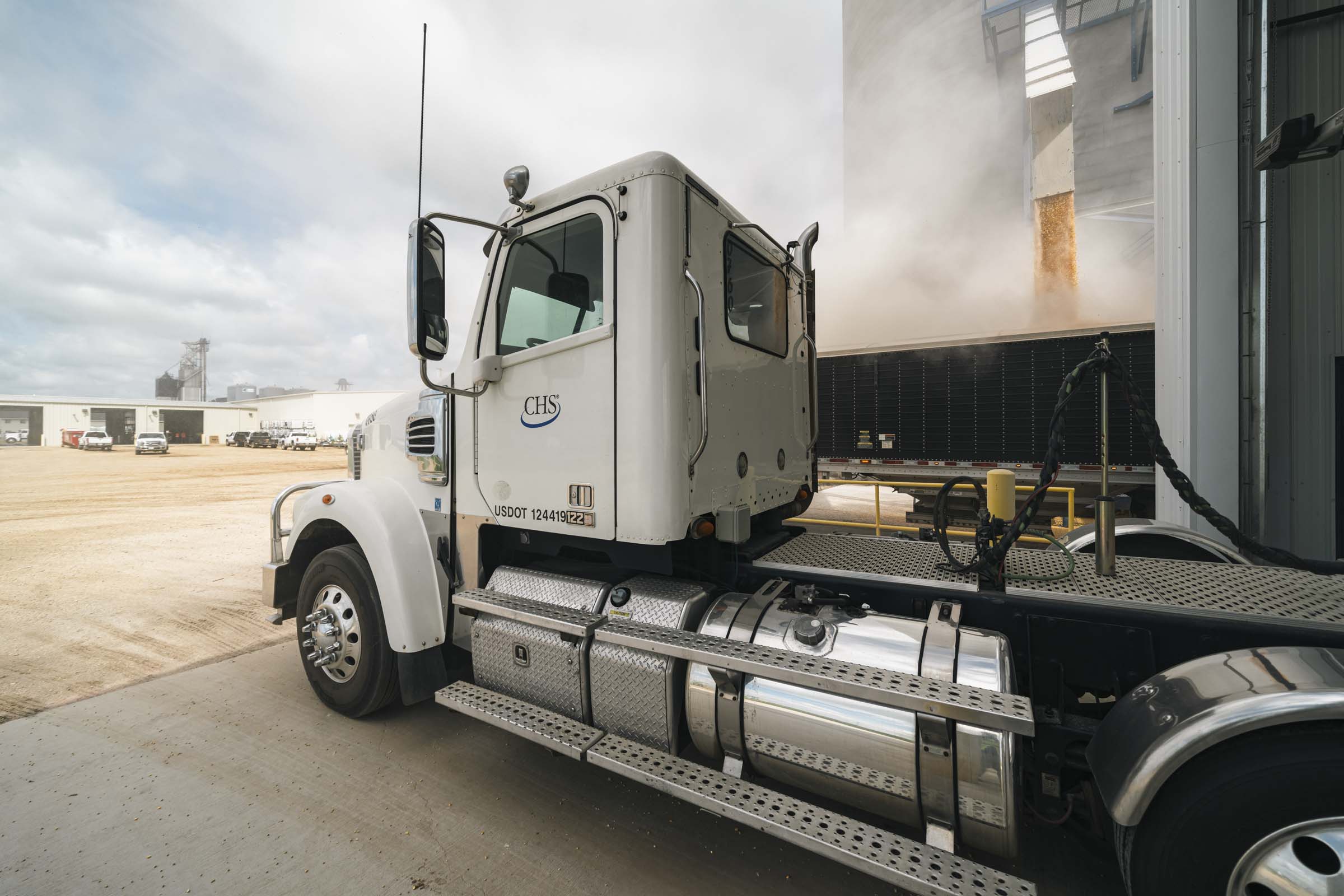 Truck outside manufacturing facility.